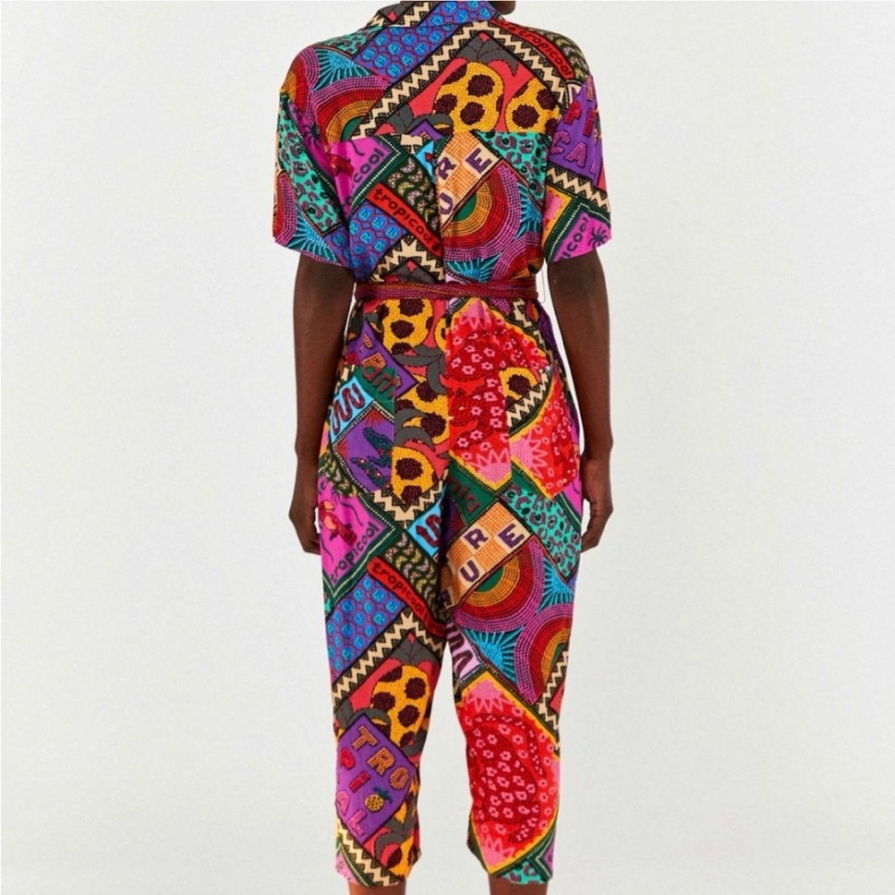 FARM RIO  Dotted Patch Scarf Jumpsuit SIZE: SMALL - Picture 2 of 13